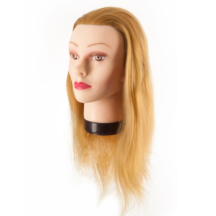 Eurostil - Cabeza MANIQUÍ mujer de CABELLO ``PRO-H`` medio 35-40 CM con soporte (02543)