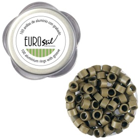 Eurostil - Bote 100 anillas Rubio Oscuro 8 (02914)