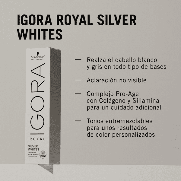 Schwarzkopf - Tinte Igora Royal Silver Whites Gris Pizarra 60 ml 