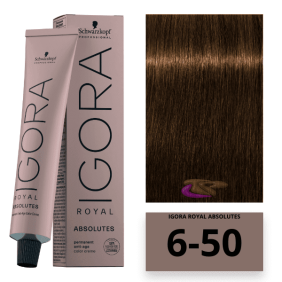 Schwarzkopf - Tinte Igora Royal Absolutes 6/50 Rubio Oscuro Dorado Natural 60 ml