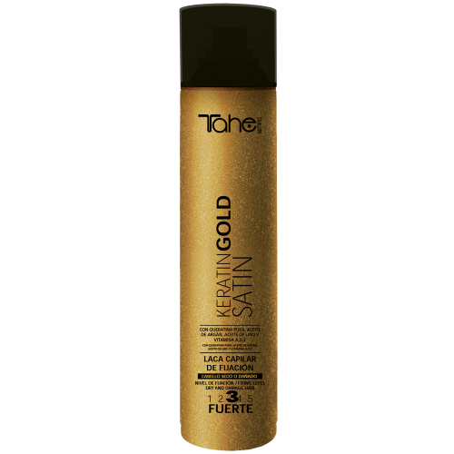 Tahe Botanic - Laca Satin Keratin Gold Nº3 Fijación Fuerte 400 ml