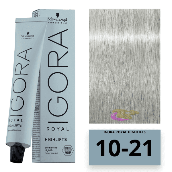 Schwarzkopf - Tinte Igora Royal HIGHLIFTS 10/21 Rubio Platino Humo Ceniza 60 ml 