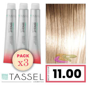 Tassel - Pack 3 Tintes BRIGHT COLOUR con Argán y Keratina Nº 11.00 RUBIO EXTRACLARO NATURAL 100 ml