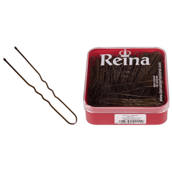 Reina - Caja horquillas invisibles nº 27 color Bronce 400 uds (H721001BR)