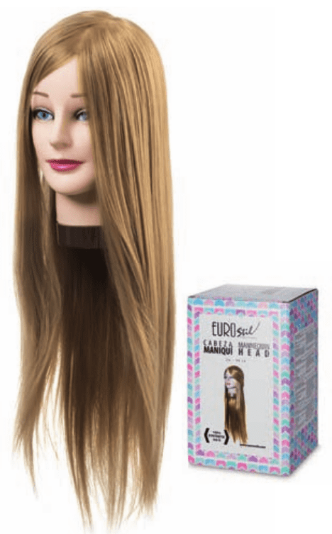 Eurostil - Cabeza MANIQUÍ mujer ELISA 55-60 cm CABELLO SINTÉTICO (04956)