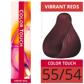 Wella - Baño COLOR TOUCH Vibrant Reds 55/54 Castaño Claro Intenso Caoba Cobrizo (sin amoníaco) de 60 ml