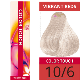 Wella - Baño COLOR TOUCH Vibrant Reds 10/6 Rubio Super Claro Violeta (sin amoníaco) de 60 ml