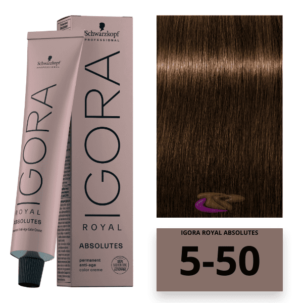 Schwarzkopf - Tinte Igora Royal Absolutes 5/50 Castaño Claro Dorado Natural 60 ml