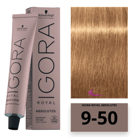 Schwarzkopf - Tinte Igora Royal Absolutes 9/50 Rubio Muy Claro Dorado Natural 60 ml 