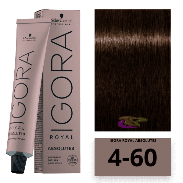 Schwarzkopf - Tinte Igora Royal Absolutes 4/60 Castaño Medio Marrón Natural 60 ml 