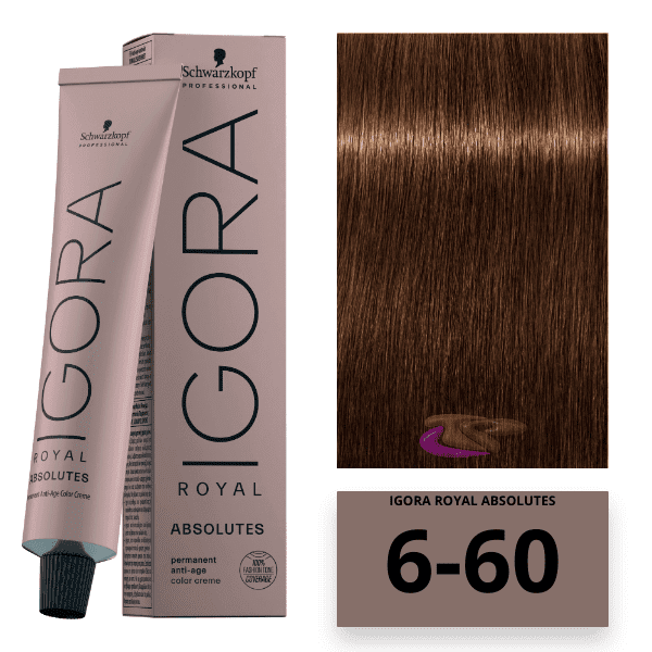 Schwarzkopf - Tinte Igora Royal Absolutes 6/60 Rubio Oscuro Marrón Natural 60 ml 