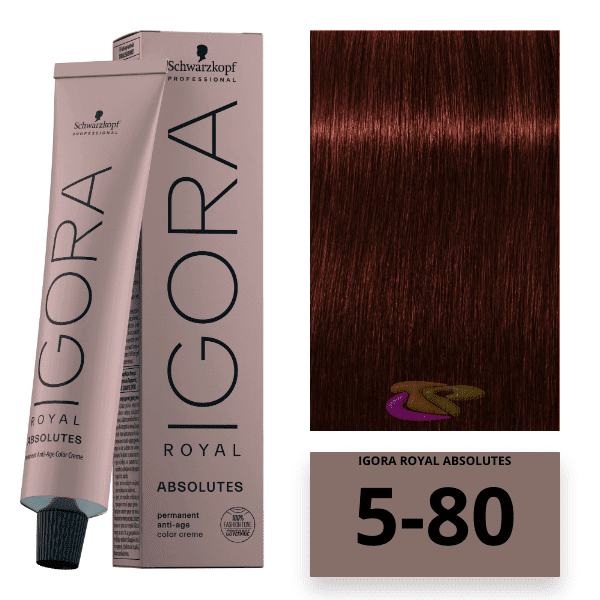 Schwarzkopf - Tinte Igora Royal Absolutes 5/80 Castaño Claro Rojo Natural 60 ml 