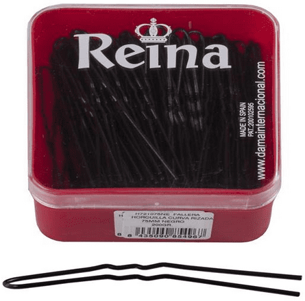 Reina - Caja Horquillas Fallera Rizada Negra 125 uds aprox. (H721075NE)