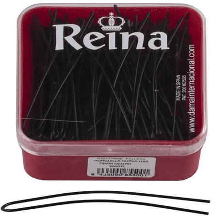 Reina - Caja Horquillas Fallera Lisa Negra 125 uds aprox. (H721175NE)