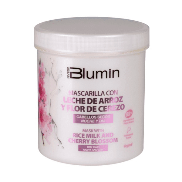 Blumin - Pack Oferta Leche de Arroz y Flor de Cerezo (para cabellos normales a secos) (Champú 1000 ml + Mascarilla 700 ml)