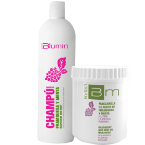 Blumin Urban - Pack Oferta Frambuesa y Menta (Purificante) (Champú 1000 ml + Mascarilla 700 ml)