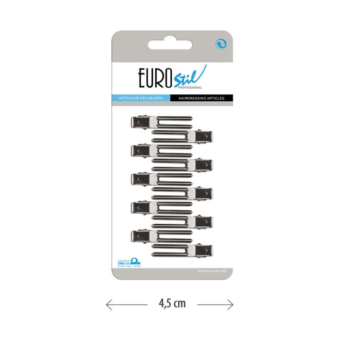 Eurostil - Carton 10 pinzas Doble Pata (00094)
