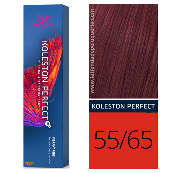 Wella - Tinte Koleston Perfect Vibrant Reds 55/65 Castaño Claro Intenso Violeta Caoba de 60 ml