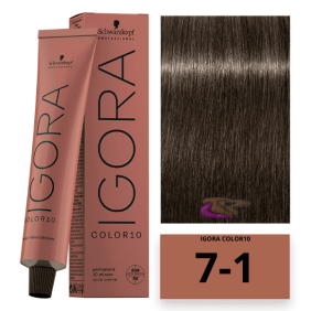 Schwarzkopf - Tinte COLOR Igora 10 Minutos 7-1 Rubio Medio Ceniza 60 ml