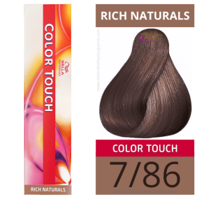 Wella - Baño COLOR TOUCH Rich Naturals 7/86 Rubio Medio Perla Violeta (sin amoníaco) de 60 ml