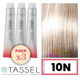 Tassel - Pack 3 Tintes BRIGHT COLOUR con Argán y Keratina Nº 10N RUBIO SUPER CLARO 100 ml
