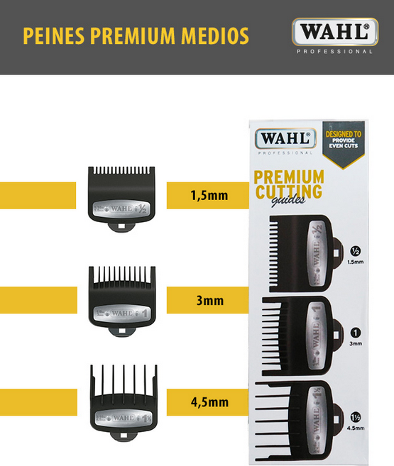 Wahl - Pack Peines Premium  (1,5 mm - 3 mm - 4,5 mm) (03354-5001)