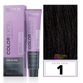Revlon - Baño COLOR EXCEL Sin Amoniaco 1 Negro 70 ml
