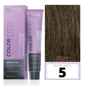 Revlon - Baño COLOR EXCEL Sin Amoniaco 5 Castaño Claro 70 ml