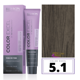 Revlon - Baño COLOR EXCEL Sin Amoniaco 5.1 Castaño Claro Ceniza 70 ml