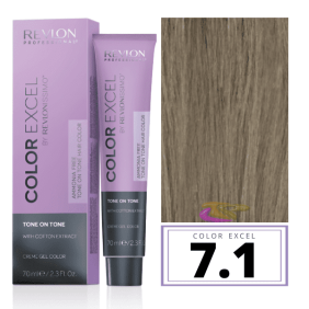 Revlon - Baño COLOR EXCEL Sin Amoniaco 7.1 Rubio Ceniza 70 ml