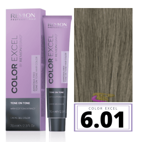 Revlon - Baño COLOR EXCEL Sin Amoniaco 6.01 Rubio Oscuro Natural Ceniza 70 ml