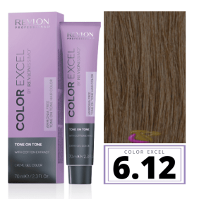 Revlon - Baño COLOR EXCEL Sin Amoniaco 6.12 Rubio Oscuro Ceniza Irisado 70 ml