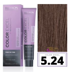 Revlon - Baño COLOR EXCEL Sin Amoniaco 5.24 Castaño Claro Irisado Cobrizo 70 ml