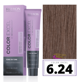 Revlon - Baño COLOR EXCEL Sin Amoniaco 6.24 Rubio Oscuro Irisado Cobrizo 70 ml