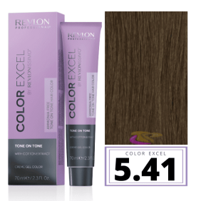 Revlon - Baño COLOR EXCEL Sin Amoniaco 5.41 Castaño Claro Marrón Ceniza 70 ml