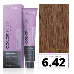 Revlon - Baño COLOR EXCEL Sin Amoniaco 6.42 Rubio Oscuro Marrón Irisado 70 ml