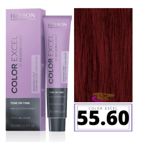 Revlon - Baño COLOR EXCEL Sin Amoniaco 55.60 Rojo Oscuro Intenso 70 ml