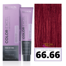 Revlon - Baño COLOR EXCEL Sin Amoniaco 66.66 Rojo Púrpura Intenso 70 ml