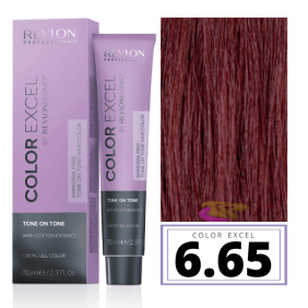 Revlon - Baño COLOR EXCEL Sin Amoniaco 6.65 Rubio Oscuro Rojo Caoba 70 ml