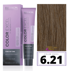 Revlon - Baño COLOR EXCEL Sin Amoniaco 6.21 Rubio Oscuro Irisado Ceniza 70 ml