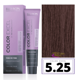 Revlon - Baño COLOR EXCEL Sin Amoniaco 5.25 Castaño Claro Irisado Caoba 70 ml