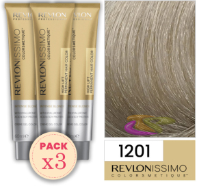 Revlon - Pack 3 Tintes REVLONISSIMO INTENSE BLONDE 1201 Ceniza 60 ml