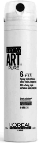 L`Oréal Tecni Art - Laca 6-FIX PURE fijación extra fuerte (sin fragancia) 250 ml