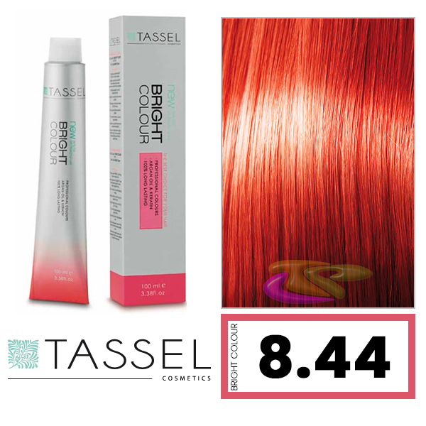 Tassel - Tinte BRIGHT COLOUR con Argán y Keratina Nº 8.44 RUBIO CLARO COBRE INTENSO 100 ml (07099)