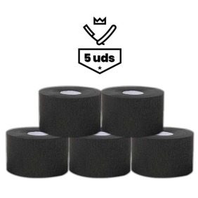 Mdm - 5 ROLLOS papel cuello NEGRO 500 servicios
