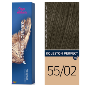 Wella - Tinte Koleston Perfect ME+ Pure Naturals 55/02 Castaño Claro Intenso Mate Natural 60 ml