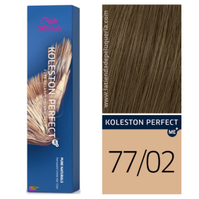 Wella - Tinte Koleston Perfect ME+ Pure Naturals 77/02 Rubio Medio Intenso Mate Natural 60 ml