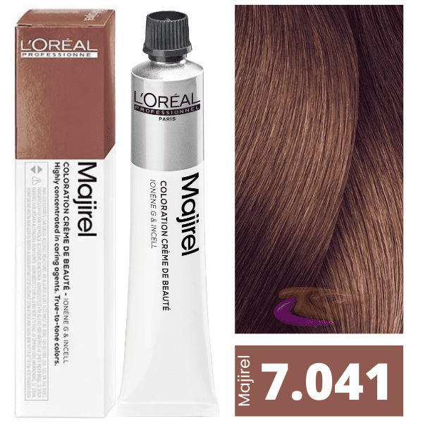 L`Oréal - Tinte MAJIREL 7.041 Rubio Medio Natural Cobrizo Ceniza 50 ml