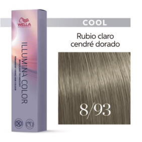 Wella - Tinte Illumina Color 8/93 Rubio Claro Cendré Dorado 60 ml