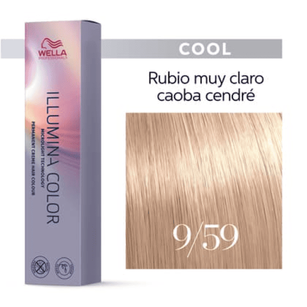 Wella - Tinte Illumina Color 9/59 Rubio Muy Claro Caoba Cendré 60 ml